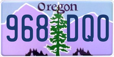 OR license plate 968DQO