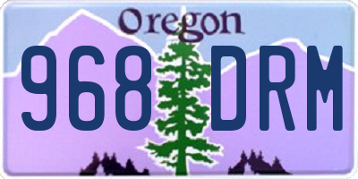 OR license plate 968DRM
