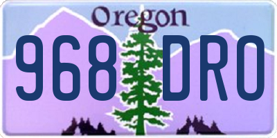 OR license plate 968DRO