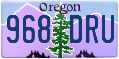 OR license plate 968DRU