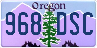 OR license plate 968DSC