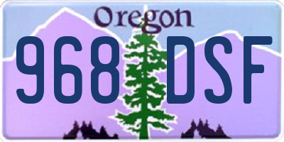 OR license plate 968DSF