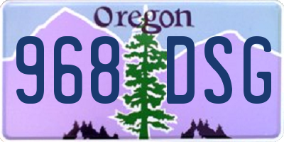 OR license plate 968DSG