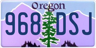 OR license plate 968DSJ
