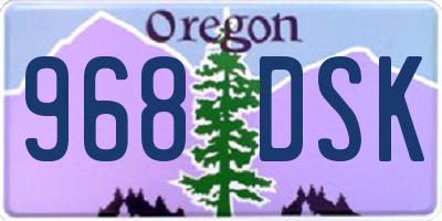 OR license plate 968DSK