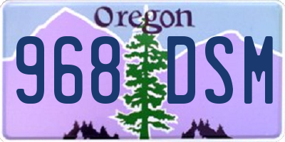 OR license plate 968DSM