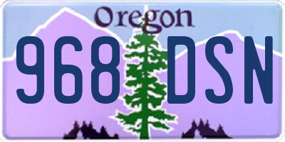 OR license plate 968DSN