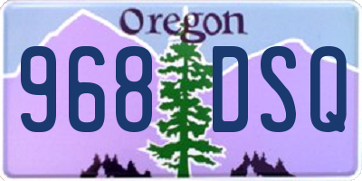 OR license plate 968DSQ