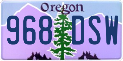 OR license plate 968DSW