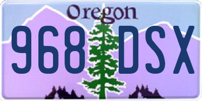 OR license plate 968DSX