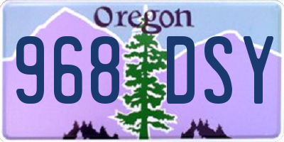 OR license plate 968DSY