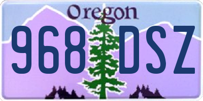OR license plate 968DSZ