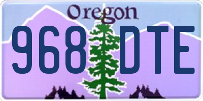 OR license plate 968DTE