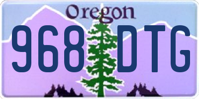 OR license plate 968DTG
