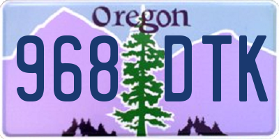 OR license plate 968DTK