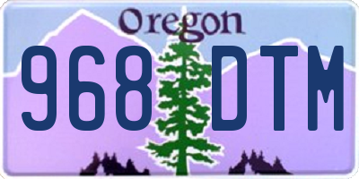 OR license plate 968DTM