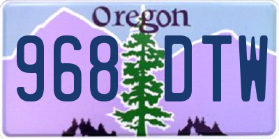 OR license plate 968DTW