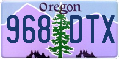 OR license plate 968DTX