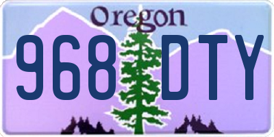 OR license plate 968DTY