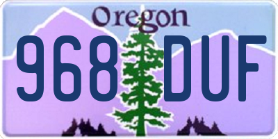 OR license plate 968DUF