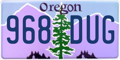 OR license plate 968DUG