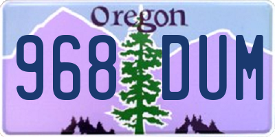 OR license plate 968DUM