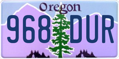 OR license plate 968DUR