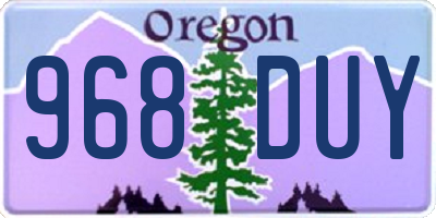 OR license plate 968DUY