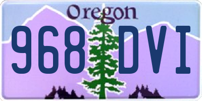 OR license plate 968DVI