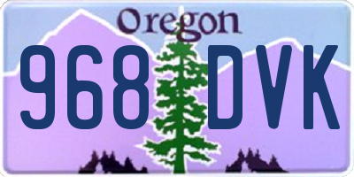 OR license plate 968DVK