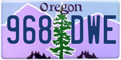 OR license plate 968DWE