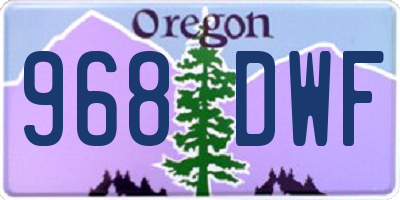 OR license plate 968DWF