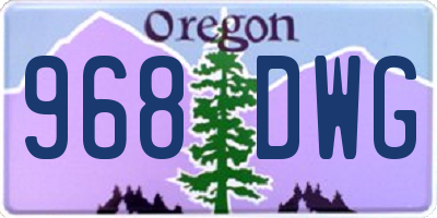 OR license plate 968DWG