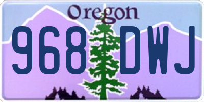 OR license plate 968DWJ