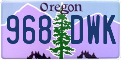 OR license plate 968DWK
