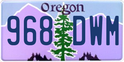 OR license plate 968DWM