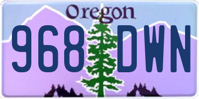 OR license plate 968DWN