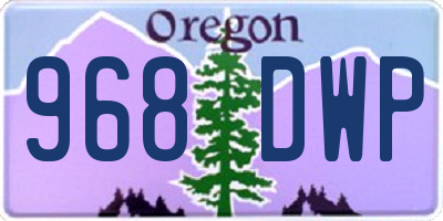 OR license plate 968DWP