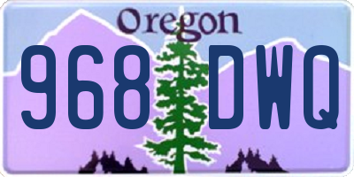 OR license plate 968DWQ