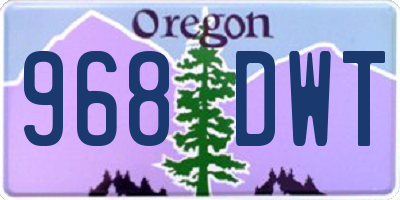 OR license plate 968DWT