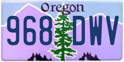 OR license plate 968DWV