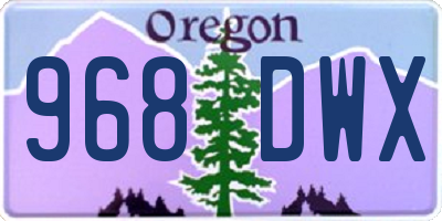 OR license plate 968DWX