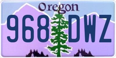 OR license plate 968DWZ