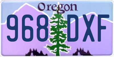 OR license plate 968DXF