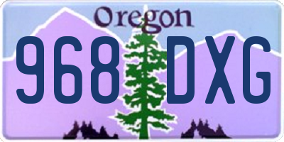 OR license plate 968DXG