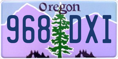 OR license plate 968DXI