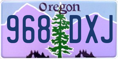 OR license plate 968DXJ