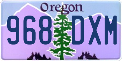 OR license plate 968DXM