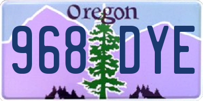 OR license plate 968DYE
