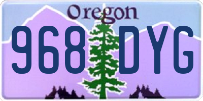 OR license plate 968DYG